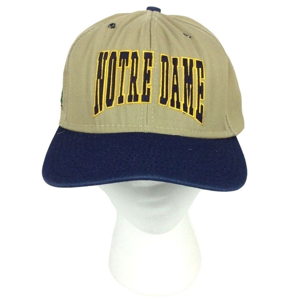 Notre Dame Fighting Irish NCAA Khaki & Blue Snapback Hat Cap
